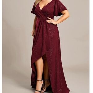 Ever Pretty Burgundy High Low Dress